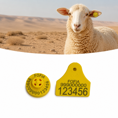 Distância de leitura 22cm para FDX-B Sheep Ear Tags 4.0g Frequência 134.2KHz projetado para melhorar a produtividade da fazenda de ovelhas