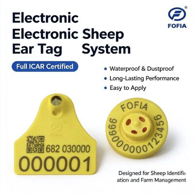 FULL ICAR Certificado 134.2KHz FDX-B RFID TPU Material Amarelo Ovelhas e bovinos Orelha Etiqueta Novo rastreamento de gado ET957+T967 Fofia 5 anos