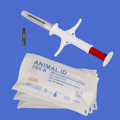 Microchip animal injetado da identificação do ISO Rfid do LF etiqueta de vidro para o seguimento animal do animal de estimação